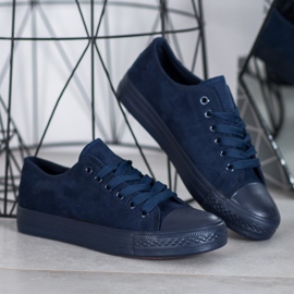 SHELOVET Zapatillas de gamuza azul marino azul 4