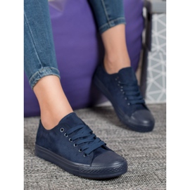 SHELOVET Zapatillas de gamuza azul marino azul 1