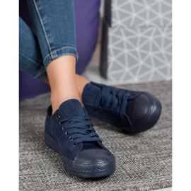 SHELOVET Zapatillas de gamuza azul marino azul 2