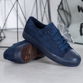 SHELOVET Zapatillas de gamuza azul marino azul 3