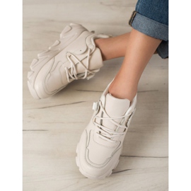 Bella Paris Zapatillas beige con cordones 1