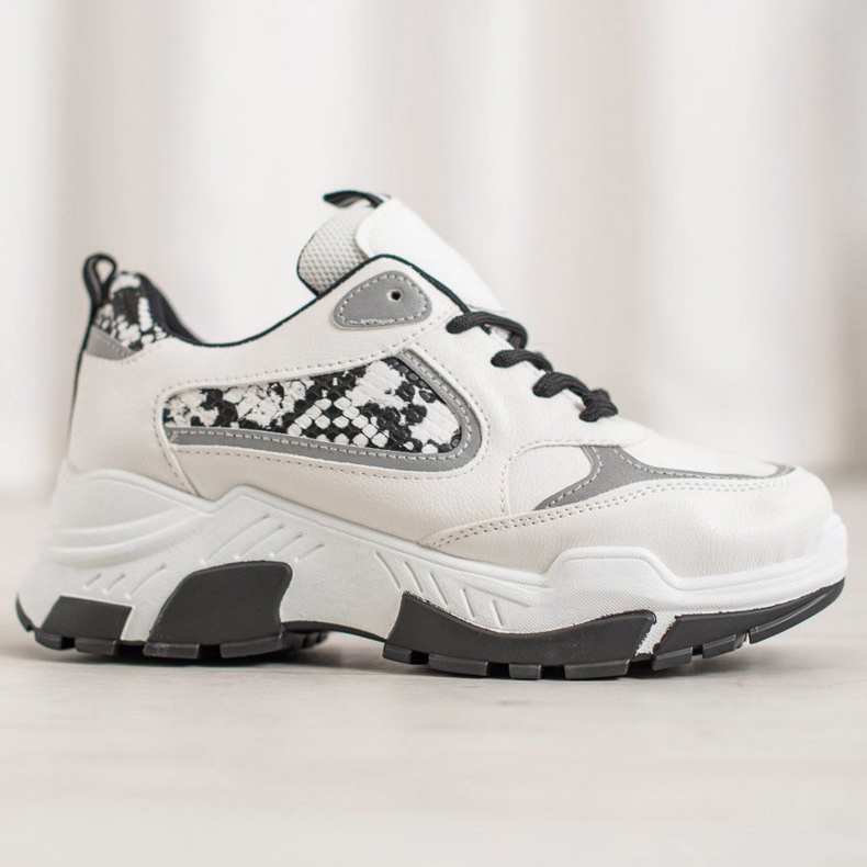 Bella Paris Zapatillas de cuero ecológico blanco multicolor 2