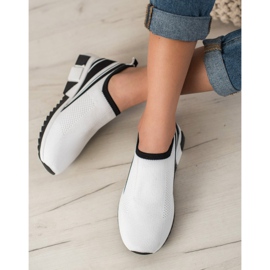 SHELOVET Zapatos sin cordones con malla blanco negro 4