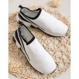 SHELOVET Zapatos sin cordones con malla blanco negro 3