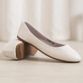 SHELOVET Bailarina Clásica de Cuero Ecológico blanco 5