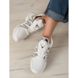 SHELOVET Zapatillas cómodas de moda blanco gris 1 SHELOVET Zapatillas cómodas de moda blanco gris 1