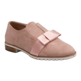 Zapatos sin cordones rosas con lazo 1284-20 rosado 1