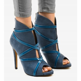 Tacones altos ante azul SY-20 1 Tacones altos ante azul SY-20 1