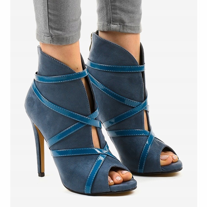 Tacones altos ante azul SY-20 1 Tacones altos ante azul SY-20 1