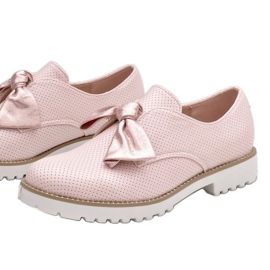 Zapatos sin cordones rosas con lazo RS-WED2 rosado 3