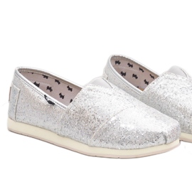 Zapatos plateados, slip on perros AG0025 gris 1