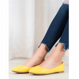 SHELOVET Bailarina Clásica de Cuero Ecológico amarillo 5