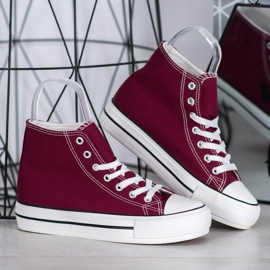 SHELOVET Zapatillas de alta textil rojo 4