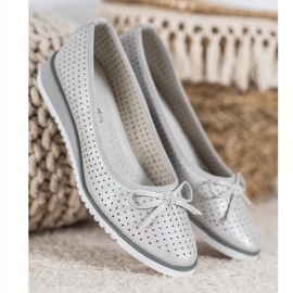 Goodin Bombas de cuña caladas gris 1
