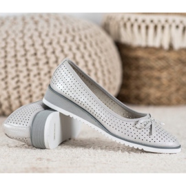 Goodin Bombas de cuña caladas gris 5