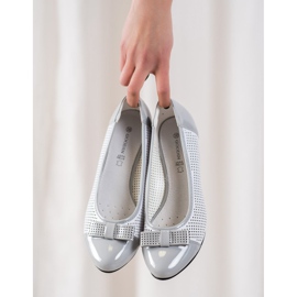 Goodin Bombas Caladas Con Lazo blanco gris 1
