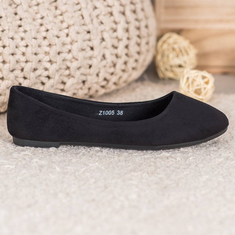 SHELOVET Cómodas bailarinas negro 2