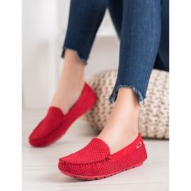 Goodin Mocasines calados con ante rojo 2