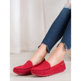 Goodin Mocasines calados con ante rojo 1