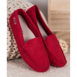 Goodin Mocasines calados con ante rojo 3