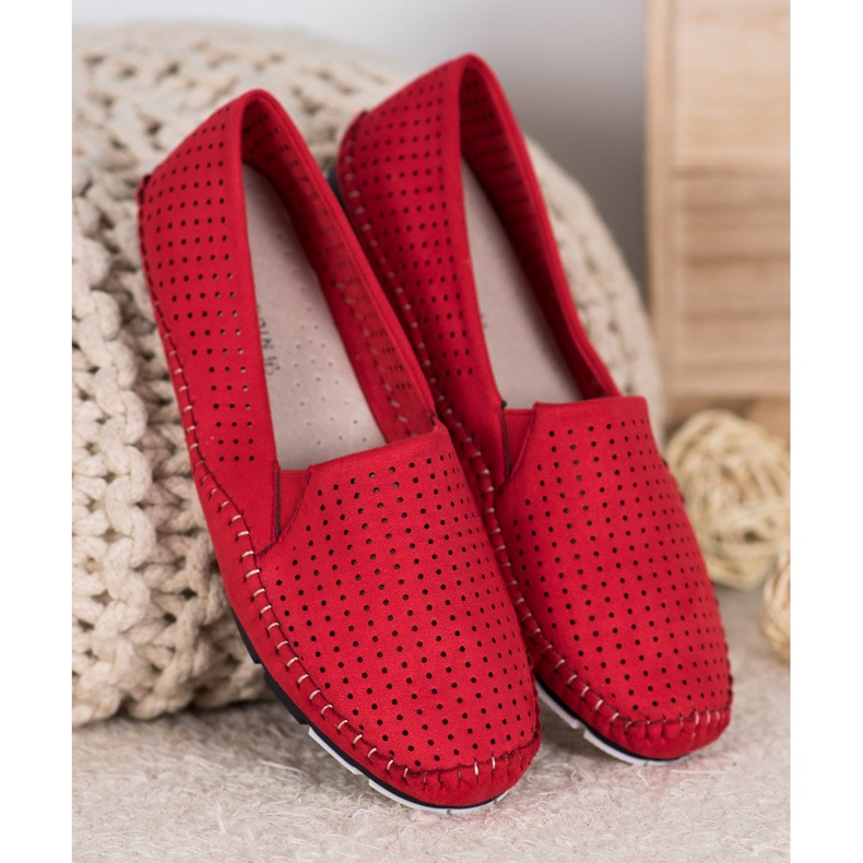 Goodin Zapatos sin cordones calados rojo 2 Goodin Zapatos sin cordones calados rojo 2
