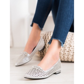 Goodin Bailarinas elegantes caladas gris 3