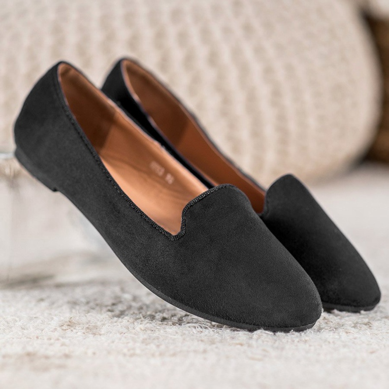 Clowse Señores de gamuza clásicos negro 2