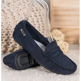 Goodin Mocasines textiles clásicos azul marino 1
