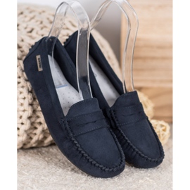 Goodin Mocasines textiles clásicos azul marino 2