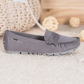 Goodin Mocasines textiles clásicos gris 2