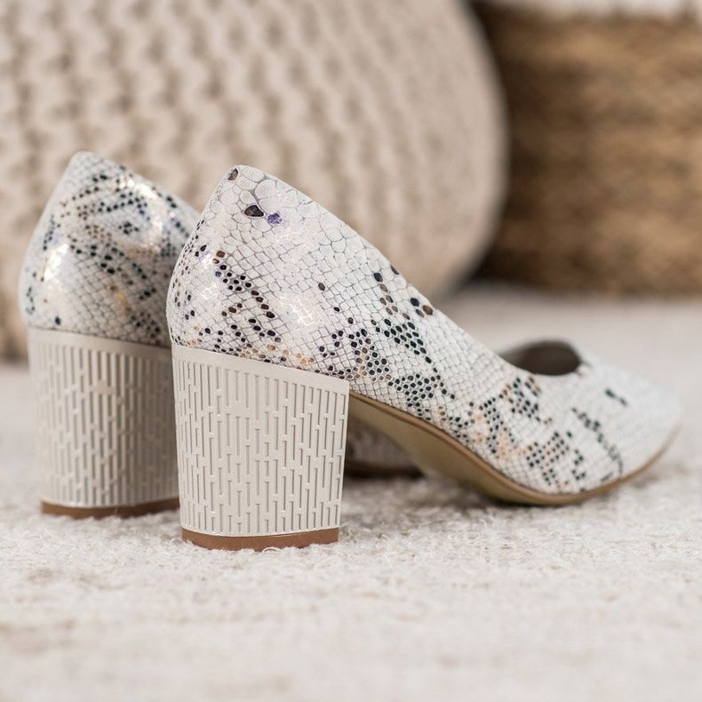 Goodin Zapatos de tacón con estampado de serpiente multicolor 1