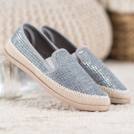 SHELOVET Alpargatas de moda azul gris 1