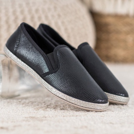 SHELOVET Zapatos brillantes sin cordones negro 3