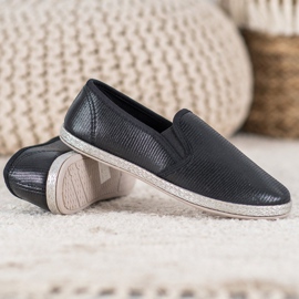 SHELOVET Zapatos brillantes sin cordones negro 4