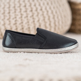 SHELOVET Zapatos brillantes sin cordones negro 5