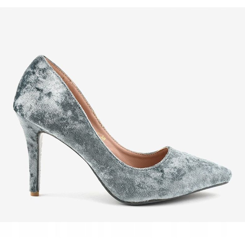 Tacones de terciopelo gris Francine B-6 2