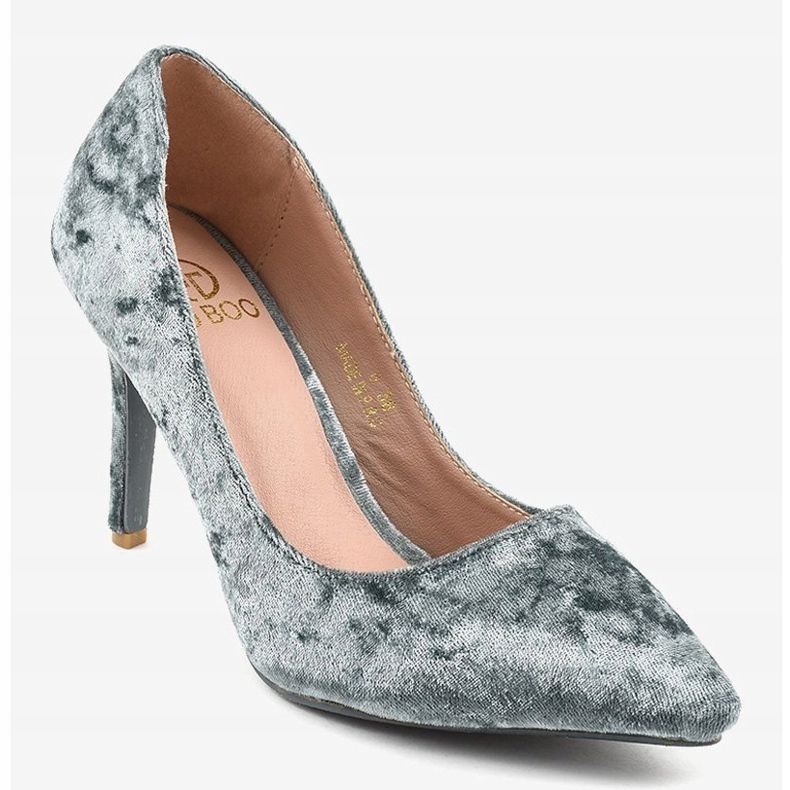 Tacones de terciopelo gris Francine B-6 1