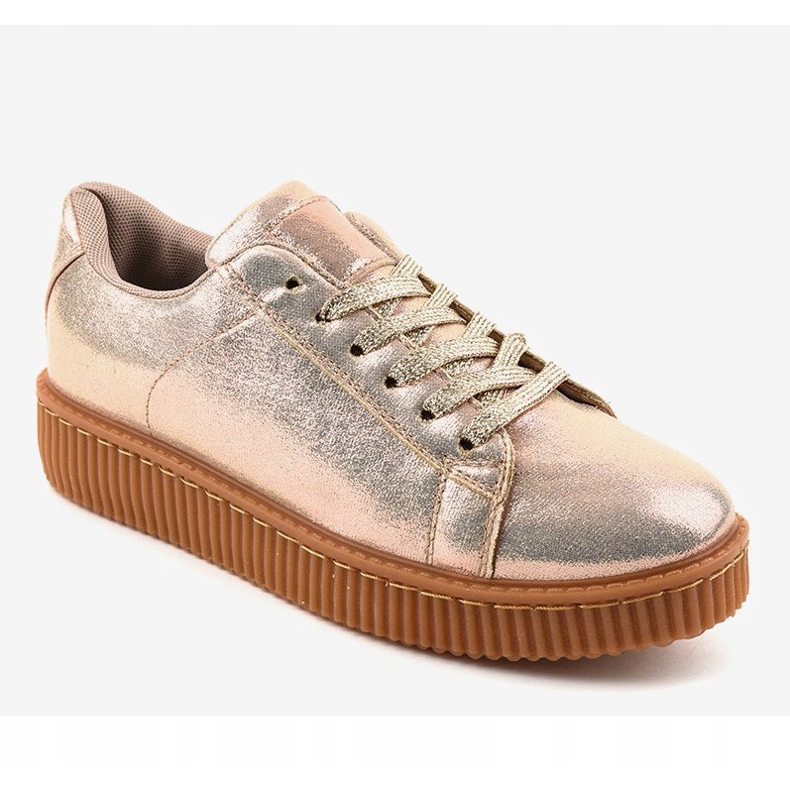 Zapatillas de mujer golden creepers TL-66 dorado 1