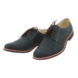 Moskała Zapatos de cuero para hombres 761 azul marino Moskła 3