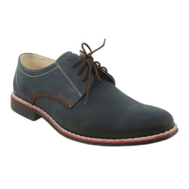 Moskała Zapatos de cuero para hombres 761 azul marino Moskła 1
