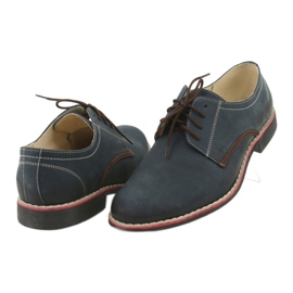 Moskała Zapatos de cuero para hombres 761 azul marino Moskła 4
