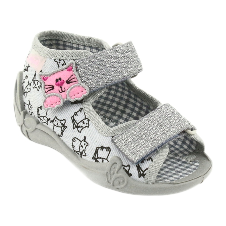 Calzado infantil befado 242P102 rosado plata gris 1