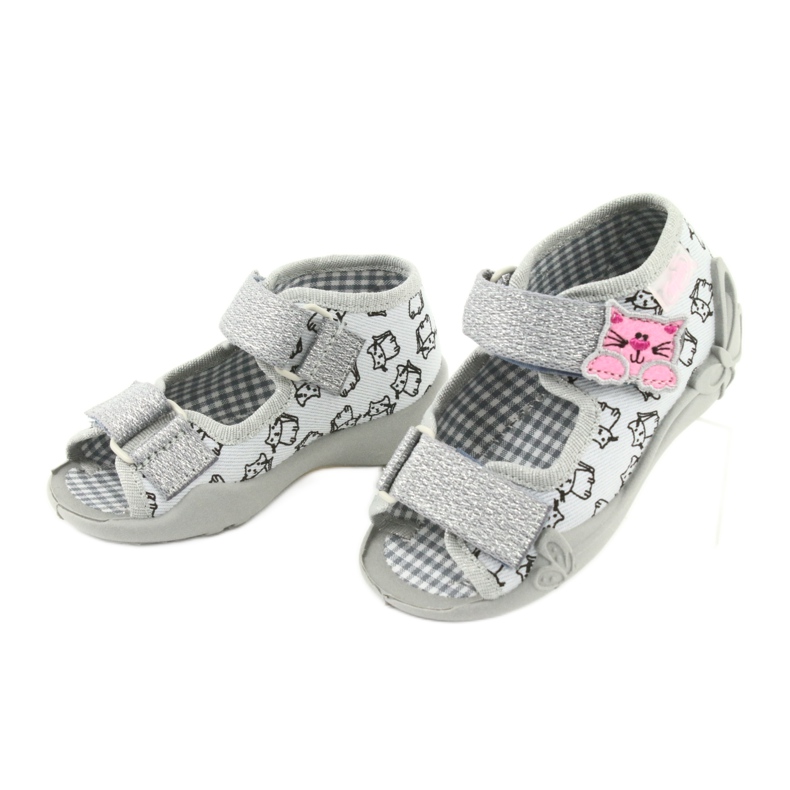 Calzado infantil befado 242P102 rosa plata gris 3