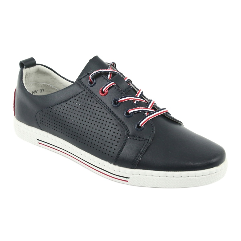 Zapatos deportivos de piel FILIPPO DP008 rojo azul marino 1 Zapatos deportivos de piel FILIPPO DP008 rojo azul marino 1