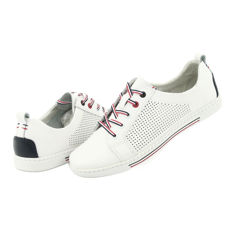 Zapatos deportivos de piel FILIPPO DP008 blanco azul marino 4