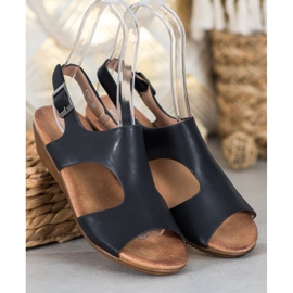 Small Swan Sandalias negras en cuña negro 3