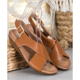 Small Swan Cómodas sandalias camel marrón 1 Small Swan Cómodas sandalias camel marrón 1