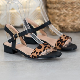 Small Swan Sandalias con estampado de leopardo negro 2