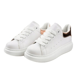 Zapatillas blancas sobre suela gruesa 650-3 blanco 2