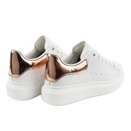 Zapatillas blancas sobre suela gruesa 650-3 blanco 3